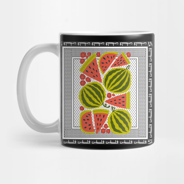 Free Palestine Keffiyeh Watermelon by yaywow